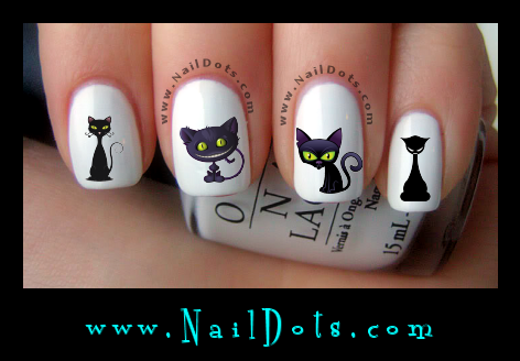 Black Cat Nail Decals