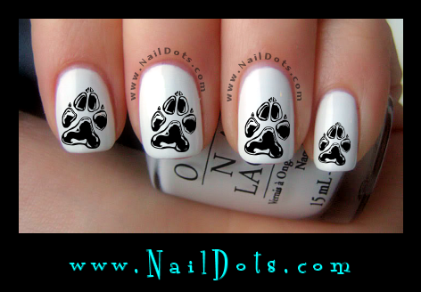 Tribal Dog Paw Print Nail Decals