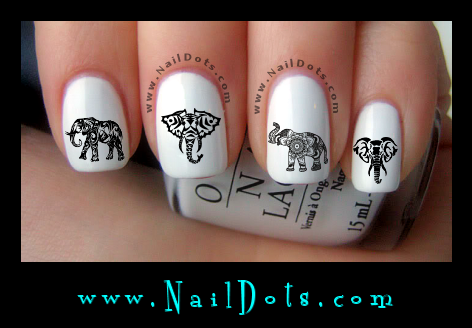 Tribal Elephant Nail Decals