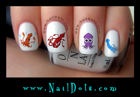 Squid Nail Decals
