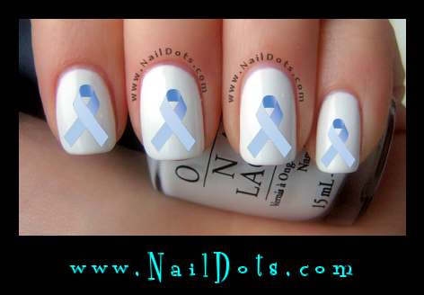 Light Blue Awareness Ribbon Nail Decal
