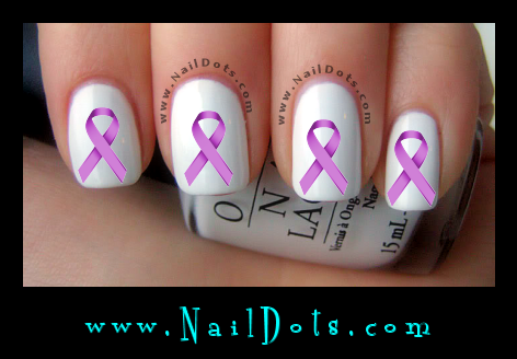 Lilac Awareness Ribbon Nail Decal