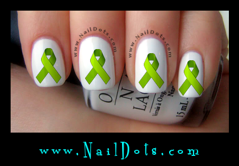 Lime Awareness Ribbon Nail Decal