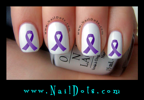 Purple Awareness Ribbon Nail Decal