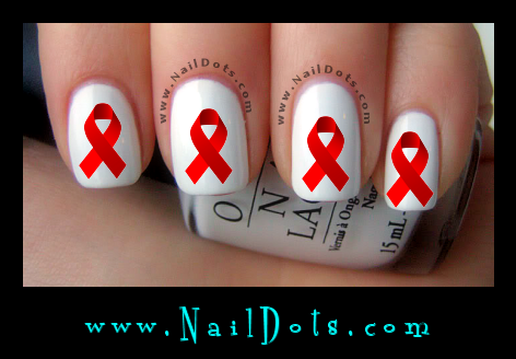 Red Awareness Ribbon Nail Decal