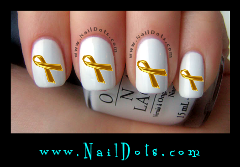 Childhood Cancer Awareness Ribbon Nail Decals