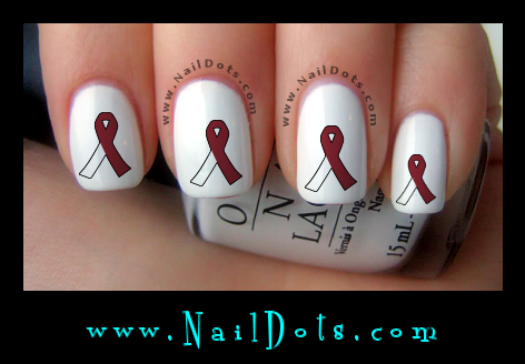 Head Neck Cancer Awareness Ribbon Nail Decal