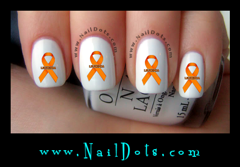 Orange Leukemia Awareness Ribbon Nail Decal