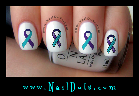 Suicide Awareness Ribbon Nail Decal