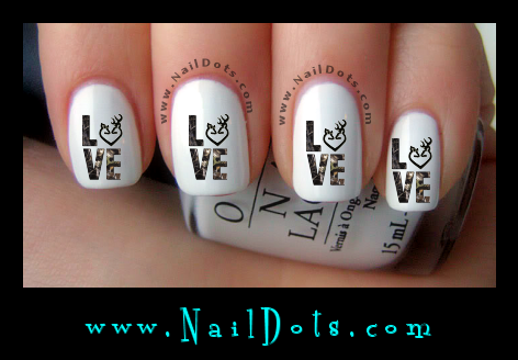 LOVE Deer Heart nail decals