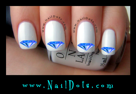 Blue Diamond Nail Decals