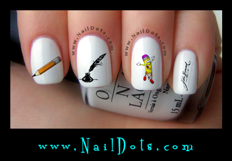 Handwriting Nail Decals