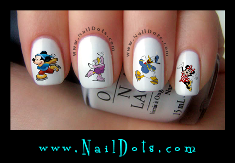 Christmas Nail Decals -  Skating Mickey