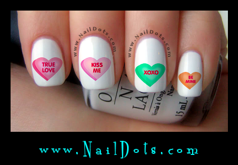 Candy Heart Nail Decals