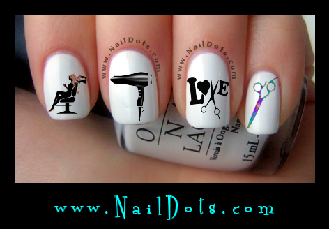 Hair Dresser Nail Decals