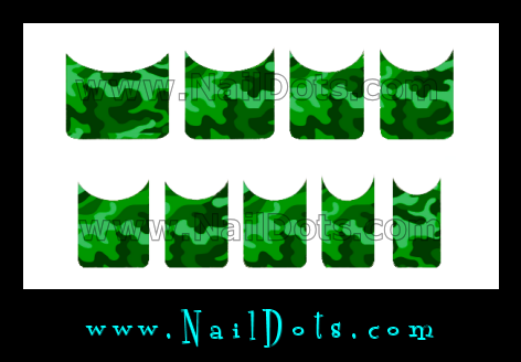 Green Camo Nail Tips