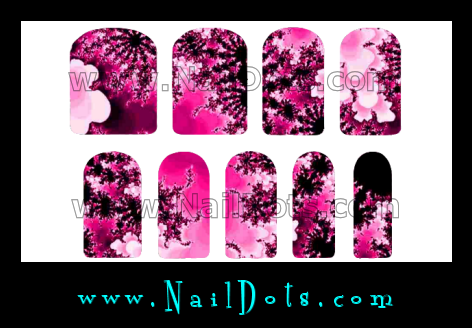 Crazy Pink Flower Nail Wraps