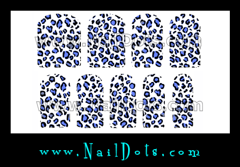 Blue Leopard Nail Wraps