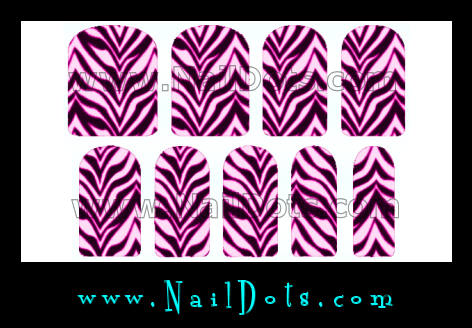 Pink Zebra Nail Wraps