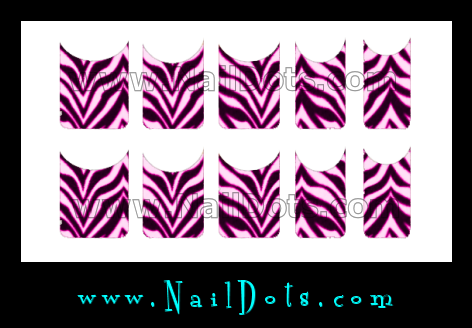 Pink Zebra Nail Tips