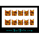 Orange Camo Nail Wraps or Tips