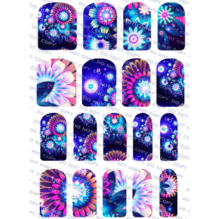 Brilliant Flower Nail Wraps or Nail Tips
