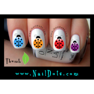 Colorful Lady Bug Nail Decals