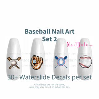 Baseball Nail Decals (set 2)