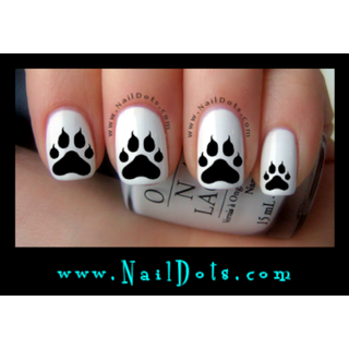 Paw Print w/Claws Nail Decal