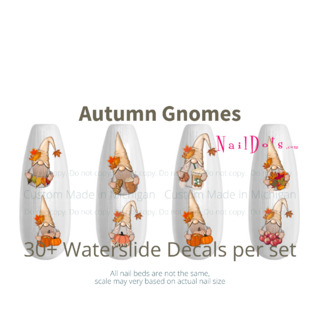Fall Gnome Nail Decals