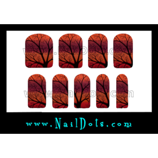 Fall Tree Nail Wraps or Nail Tips