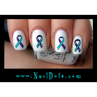 Suicide Awareness Ribbon Nail Decals