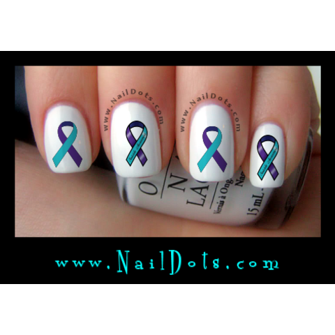 Suicide Awareness Ribbon Nail Decals