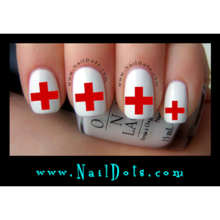 Red Cross Nail Decal