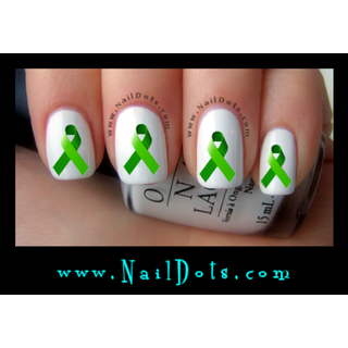 Green Awareness Ribbon Nail Decals