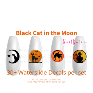 Cat in the moon Nail Decal