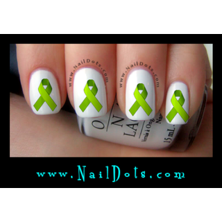 Lime Green Awareness Ribbon Nail Decals