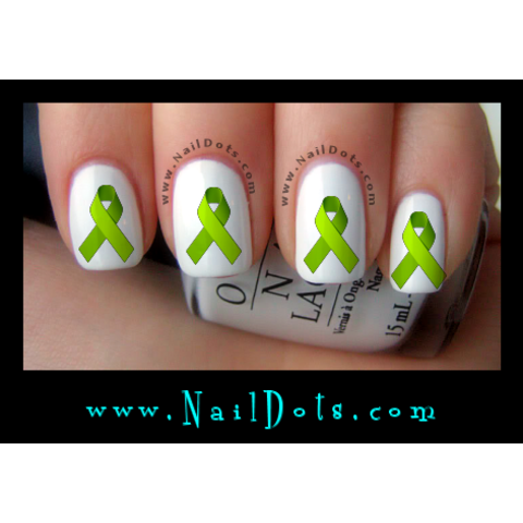 Lime Green Awareness Ribbon Nail Decals