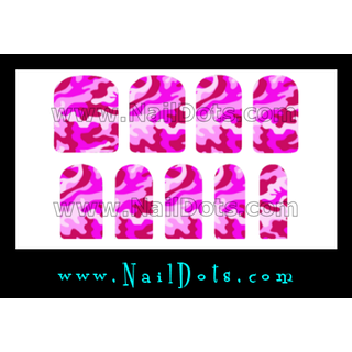 Pink Camo Nail Wraps or Nail Tips