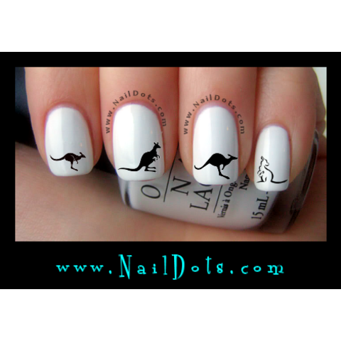 Black Kangaroo Nail Decal