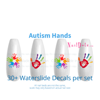Autism Awareness Hands Nail Decals