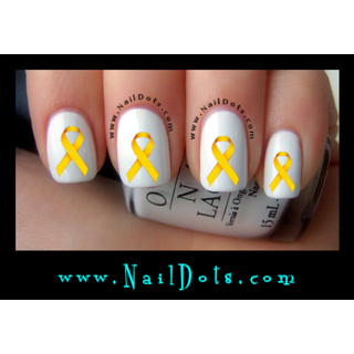 Gold Awareness Ribbon Nail Decals