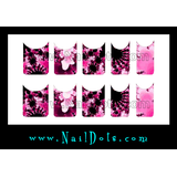 Crazy Pink Flower Nail Wraps or Nail Tips