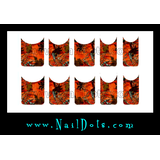 Orange Camo Tree Nail Wraps or Nail Tips