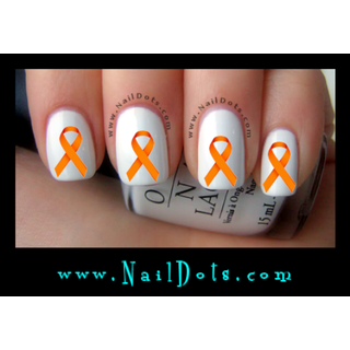Orange Awareness Ribbon Nail Decals