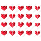 Broken Heart Nail Decals