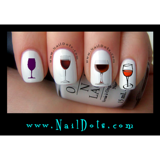 Wine Glass Nail Decal