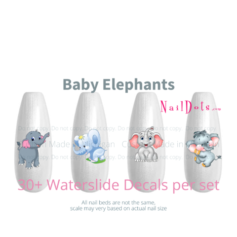 Baby Elephant Nail Decal