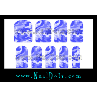 Blue Camo Nail Wraps or Nail Tips