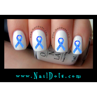 Royal Blue Awareness Ribbon Nail Decals